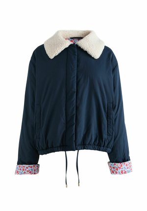 REGULAR FIT - BORG COLLARED - Lengva striukė - navy