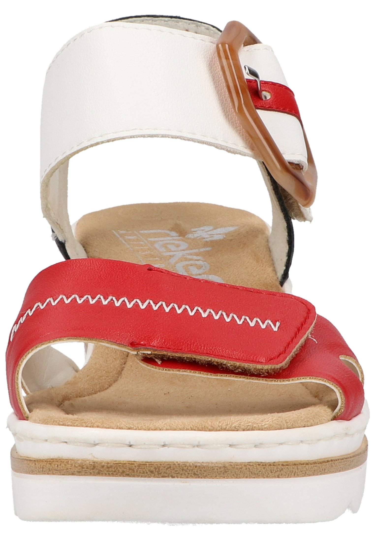 Rieker Sandalen met sleehak - rosso/weiss/pazifik/Rood - Zalando.nl