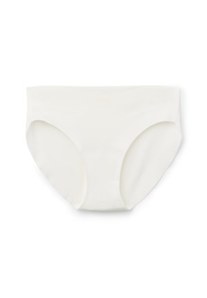 Weiße Baumwollunterwäsche mit glatter Textur, vollschützender Passform und ohne sichtbare Nähte oder Muster, ideal für den Alltag.