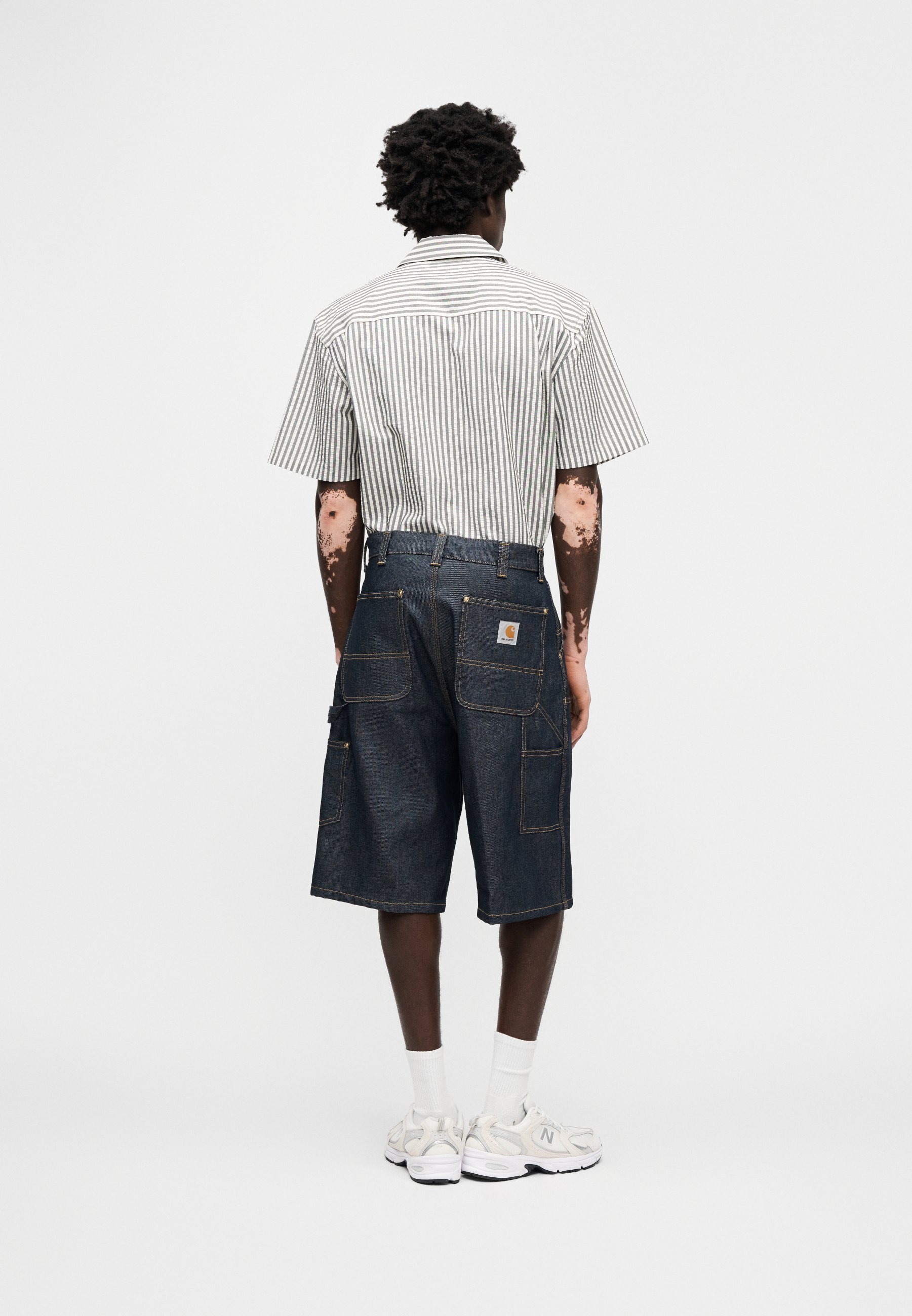 Carhartt WIP ADEN DOUBLE KNEE BRADENTON - Denim shorts - blue