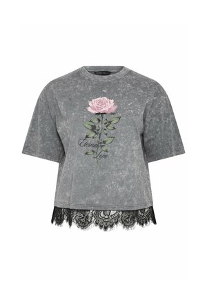 Yours Clothing, PLUS SIZE SHORT SLEEVE T-SHIRTS - Print T-shirt - grey