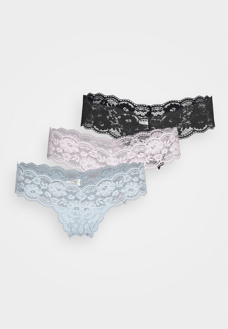 Lindex IRIS THONG 3 PACK - Tanga - black