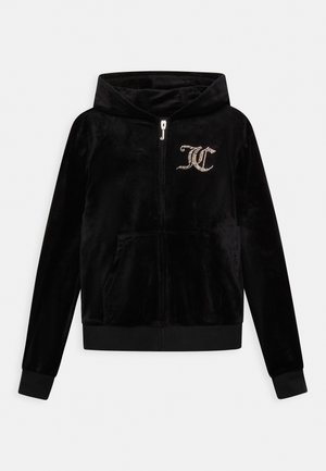 DIAMANTE ZIP - Zip-up sweatshirt - jet black