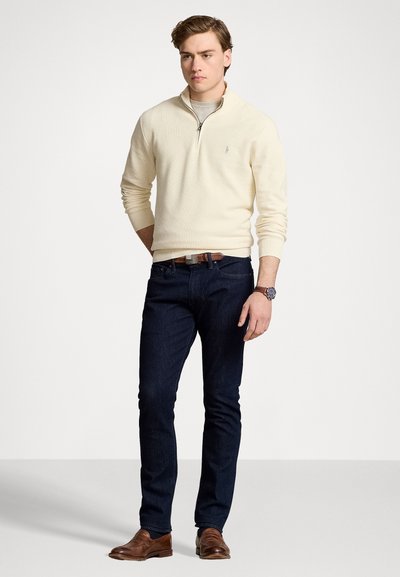 Polo Ralph Lauren KNIT COTTON QUARTER ZIP JUMPER - Pulover - herbal milk