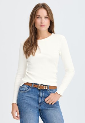 b.young, BYSINNE RIB - T-shirt à manches longues - marshmallow