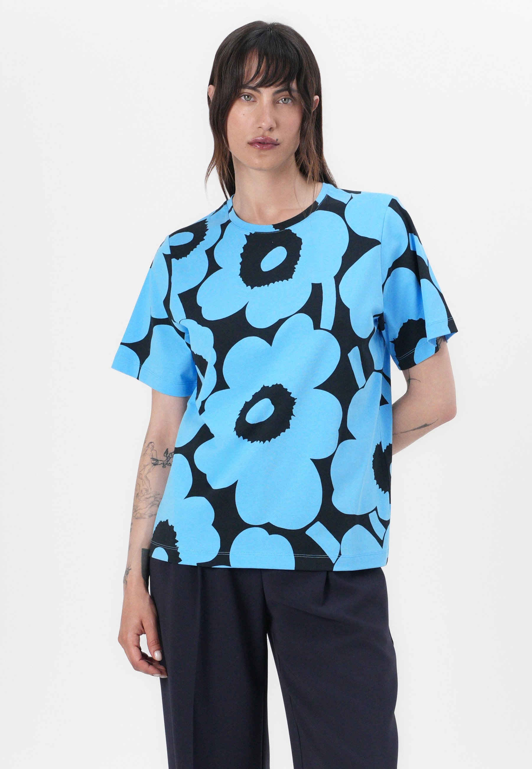 Marimekko TUNNIT - Print T-shirt - blue/black/multi-coloured