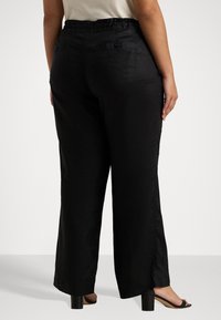 Lauren Ralph Lauren Woman LINEN WIDE LEG PANT - Kalhoty - black