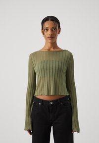 Even&Odd Petite - Langærmet T-shirt - dark green Miniaturebillede 1