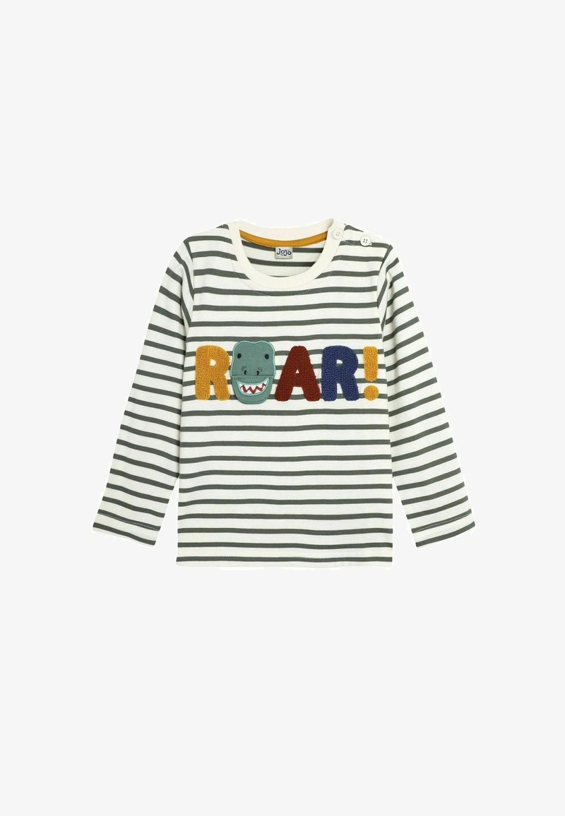 JoJo Maman Bébé ROAR APPLIQUE - REGULAR FIT - Långärmad tröja - khaki ecru stripe