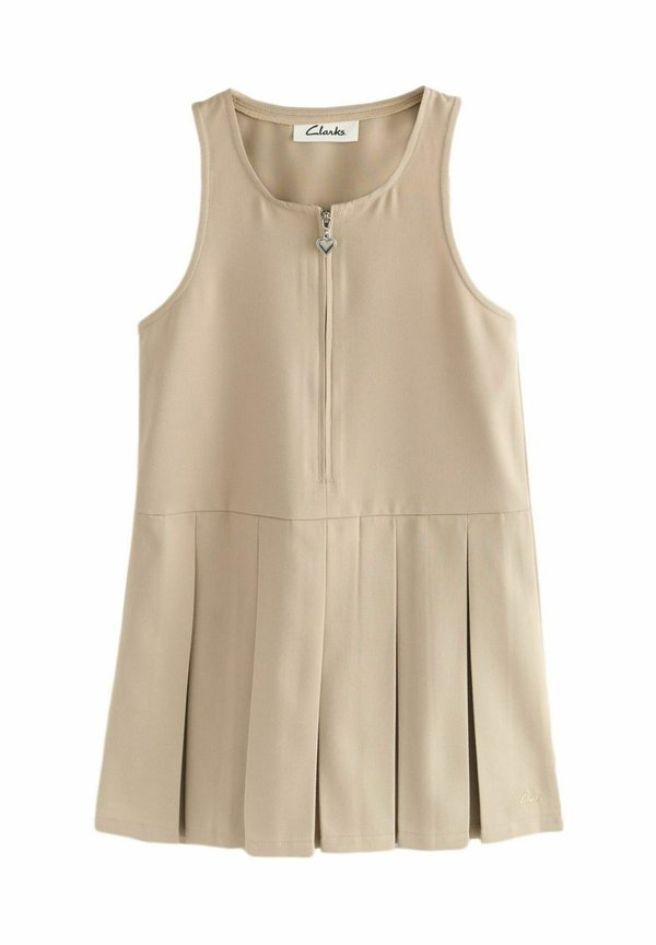 REGULAR FIT - ZIP FRONT PLEATED SCHOOL PINAFORE - Freizeitkleid - stone
