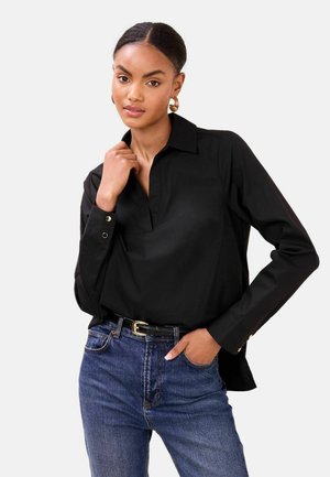 Lipsy, V-NECK POPLIN SHIRT - Blouse - black