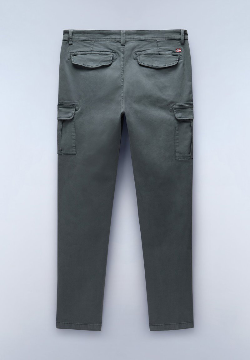 Pantalones Cargo Napapijri Mees Para Hombre - Gris Oscuro, Algodón Elástico Con Bolsillos De Fuelle | Corte Cómodo Y Estilo Práctico