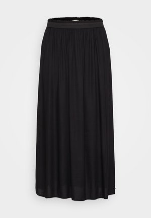 Juoda, ilga, plazdanti sijonas pagamintas iš lengvos medžiagos, su surinkta elastinga juosta. Turi lygų paviršių ir neturi raštų.