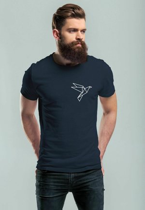 VOGEL ORIGAMI BRUST LOGO FASHION STREETSTYLE - Print T-shirt - navy