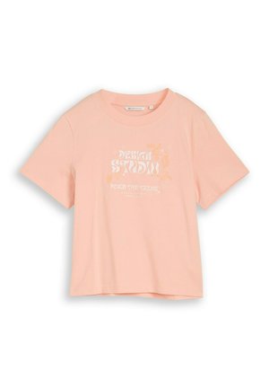 TOM TAILOR DENIM, TOM TAILOR DENIM T-SHIRT LOOSE FIT T-SHIRT MIT STICKEREI - T-shirt print - orange parfait