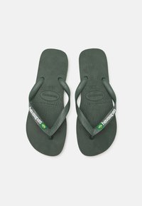 Havaianas - BRASIL LOGO UNISEX - Sandalai su T formos dirželiu - olive green Miniatiūros vaizdas 1