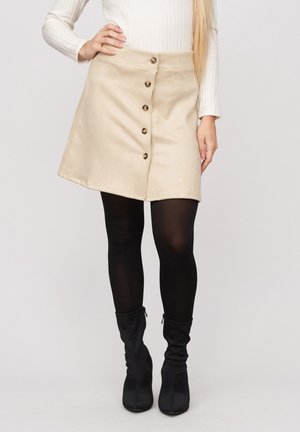 Cloud 5ive, VELOUR LOOK SKIRT - Jupe trapèze - beige