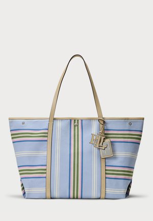 STRIPED TWILL LARGE EMERIE TOTE - Shopping bag - carolina/sand dune