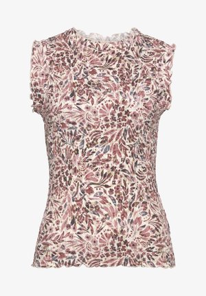 Débardeur - creme mauve bedruckt