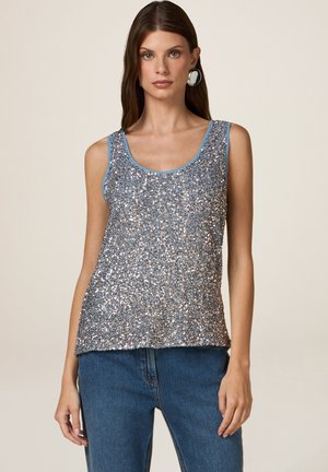 Oltre FULL PAILLETTES - Blouse - azzurro