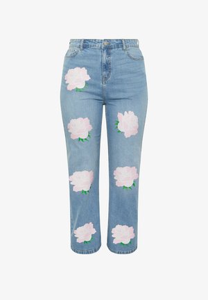 Yours Clothing, WOMEN'S WIDE LEG JEANS - Jean droit - blue