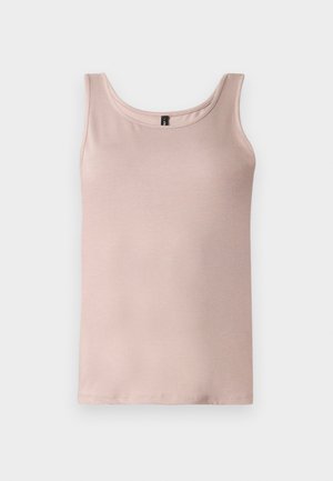 Maiou roz deschis fără mâneci, cu decolteu rotund, expus plat pe un fundal alb.