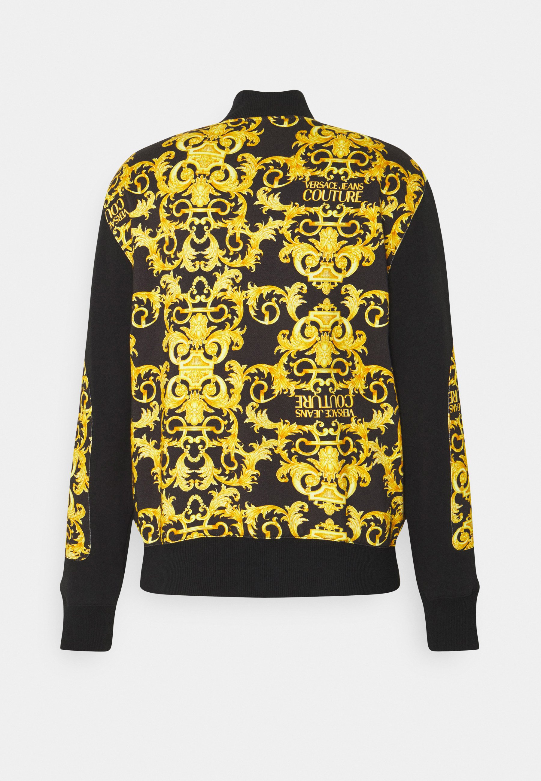 Versace Jeans Couture FLEECE PRINT LOGO BAROQUE - Felpa con zip -  black/nero - Zalando.it