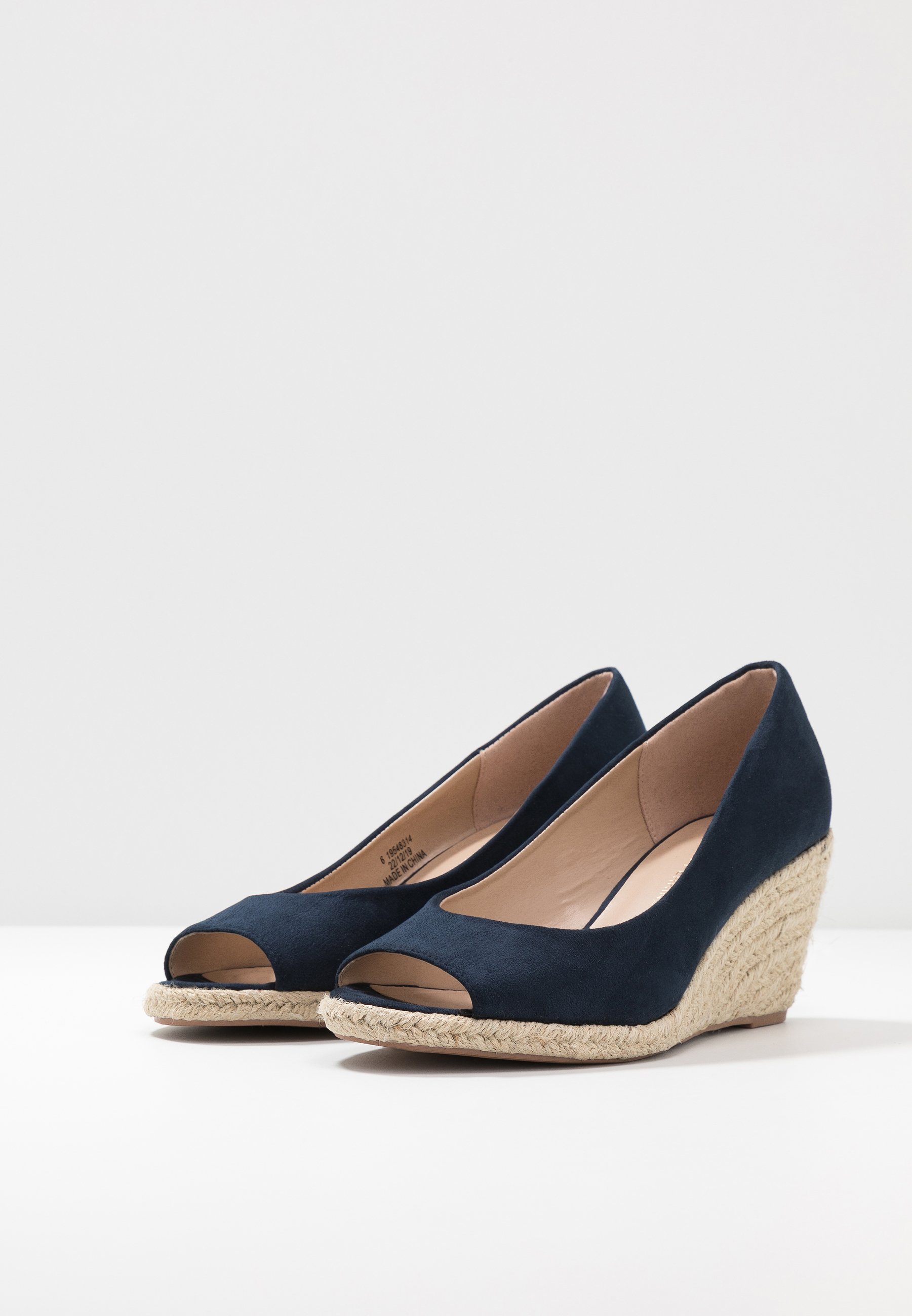 peep toe navy wedges