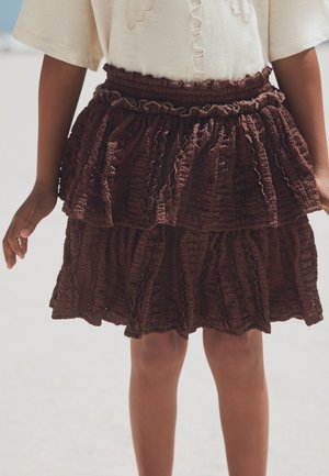 Next, REGULAR FIT - CRINKLE TIERED SKIRT  . - Minijupe - chocolate brown