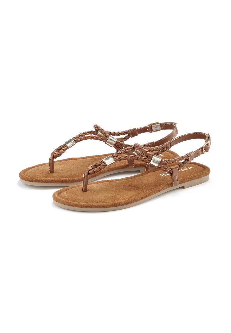 Vivance T-bar sandals - camelfarben