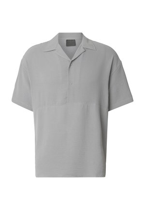 2Y Premium, 2Y PREMIUM WRINKLED TEXTURED BLOUSE HEMDEN - Πόλο - grey