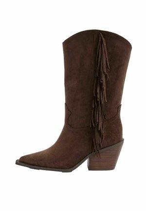 REGULAR FIT - TASSEL PULL ON WESTERN CALF - Bottines de cowboy / motard - chocolate brown