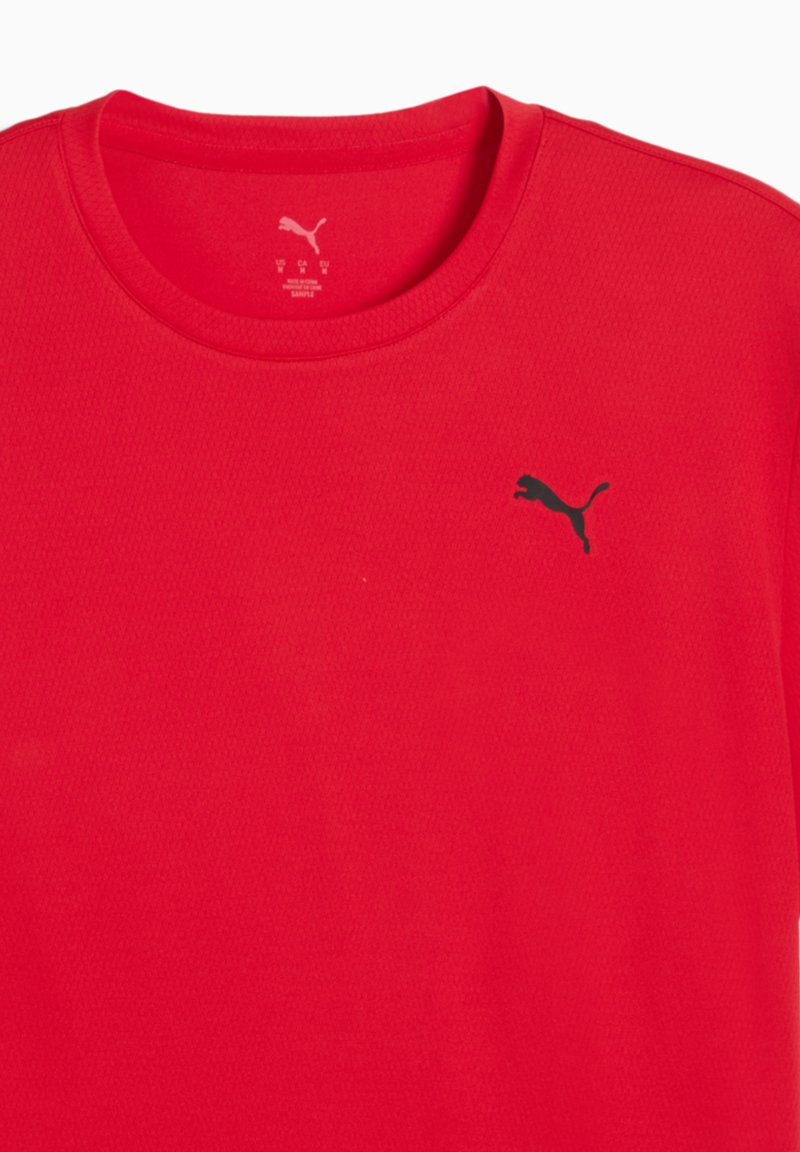 Puma M TAD ESSENTIAL POLY TEXTURE TEE - Triko s potiskem - for all time red