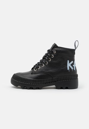 KARL LAGERFELD TREKKA BRUSH LOGO HIKER - Boots à talons - black