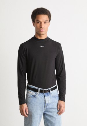 NANO LOGO MOCK - Pikkade varrukatega topp - black