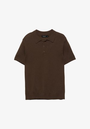 PULL&BEAR, SHORT SLEEVE - Pólóing - dark brown
