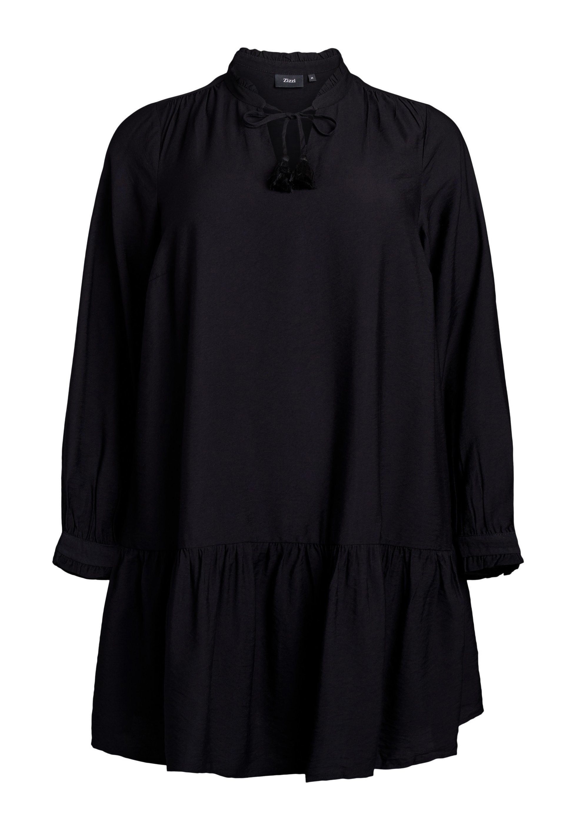 Chiffon Blouse Plus Size Zwarte Chiffon Jurk Lange, Rechte Jurk