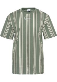 SMALL SIGNATURE STRIPED  - T-Shirt print - dusty green off white