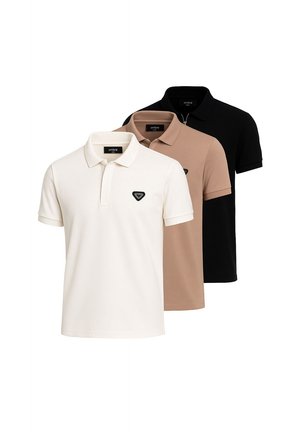 SET OF 3 - Polo - black coffe white