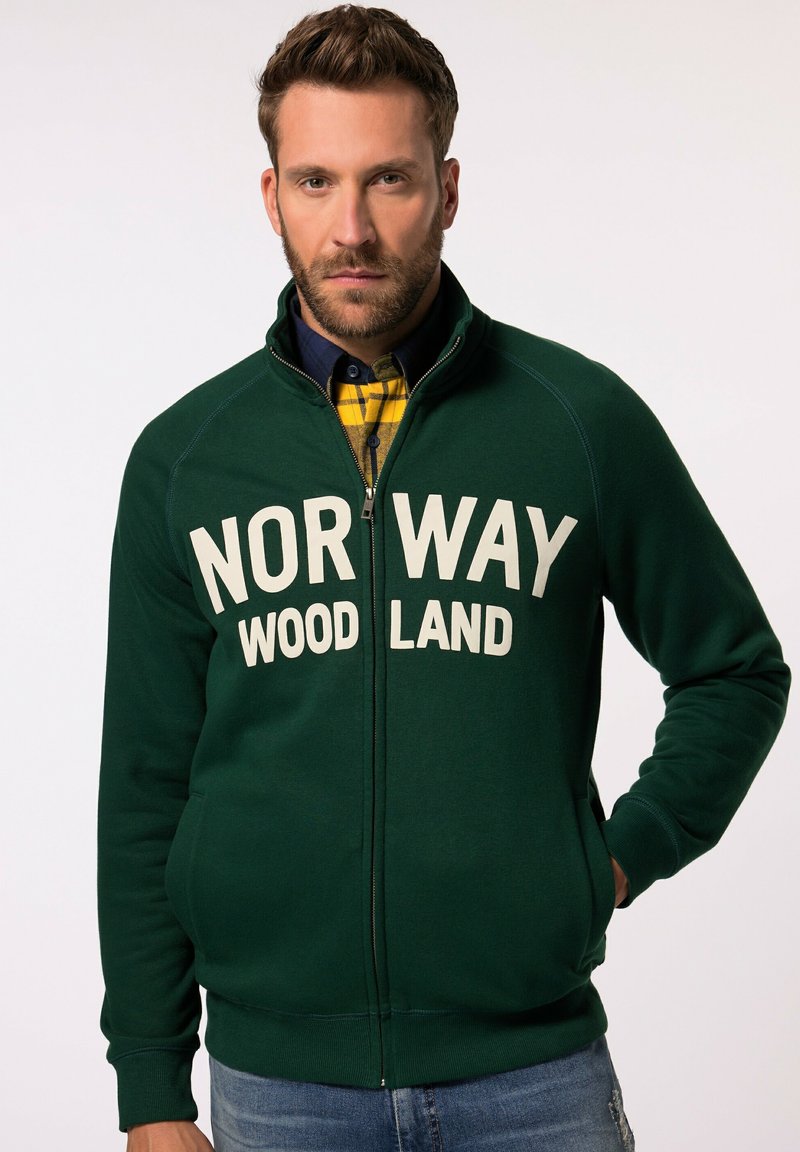 JP1880 PRINT - Zip-up sweatshirt - olive