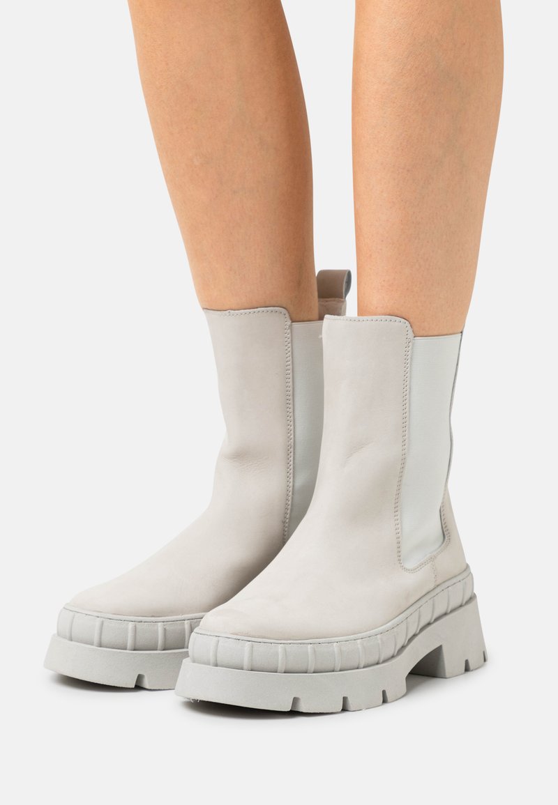 Zign LEATHER - Botas de tornozelo com plataforma - light grey