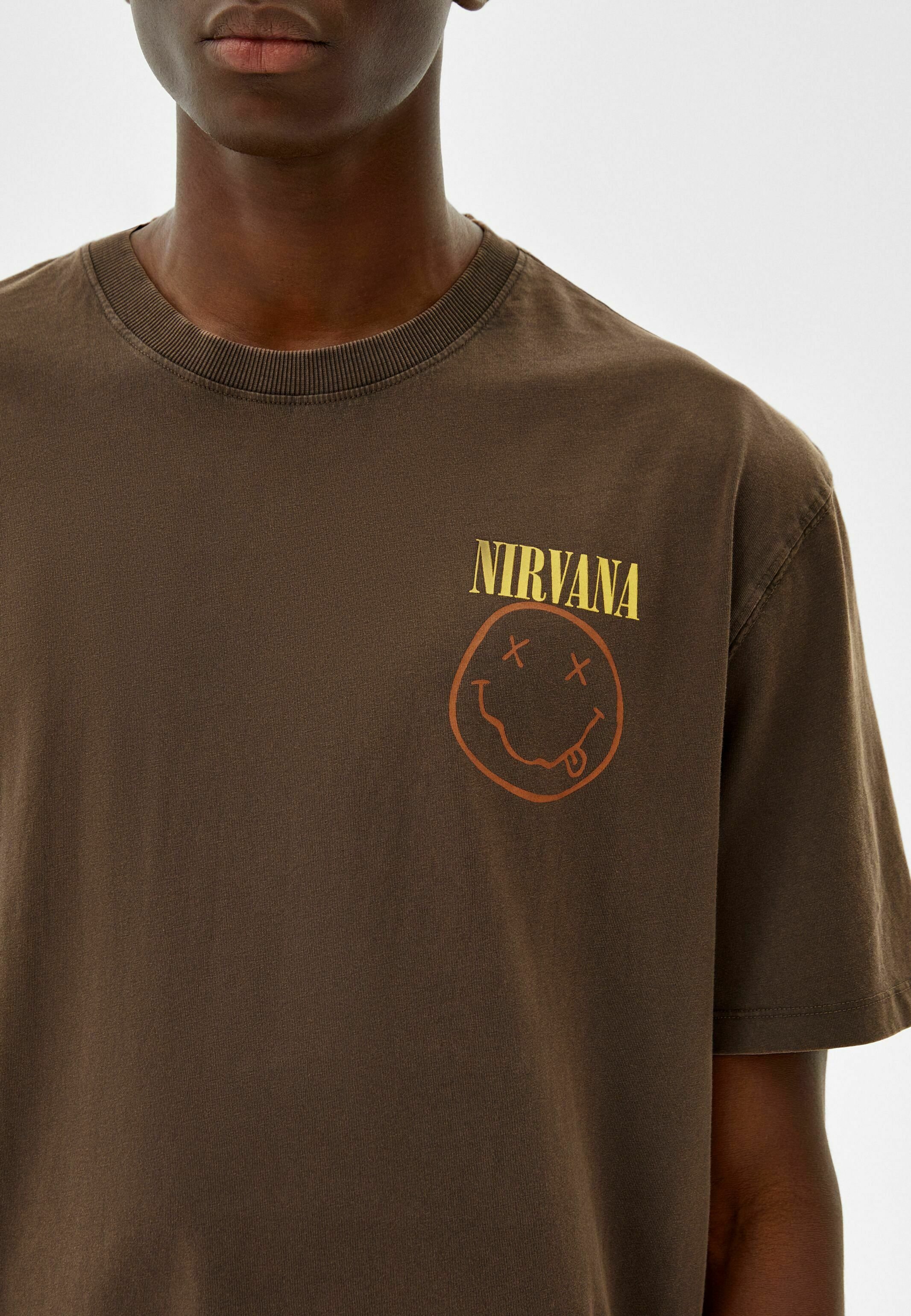 nirvana t shirt brown