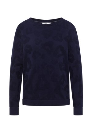 Cecil, Teddy jacket with softshell details - Trui - urban dark blue
