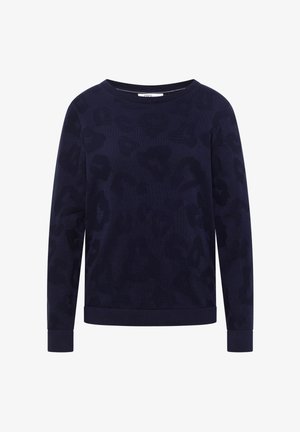 Cecil, Teddy jacket with softshell details - Trui - urban dark blue