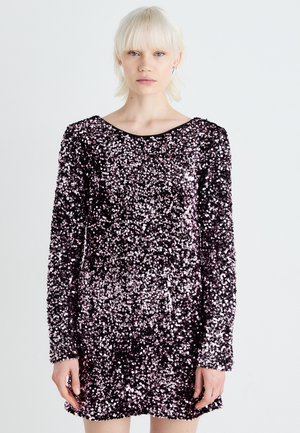 LOOSE SEQUIN MINI DRESS - Cocktailklänning - pink
