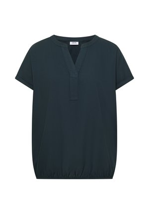 Cecil, SHORT-SLEEVE BLOUSE WITH SPLIT NECK - Blouse - deep petrol blue