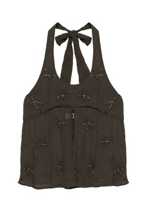 PULL&BEAR, BEADED HALTER - TOP - Blouse - brown