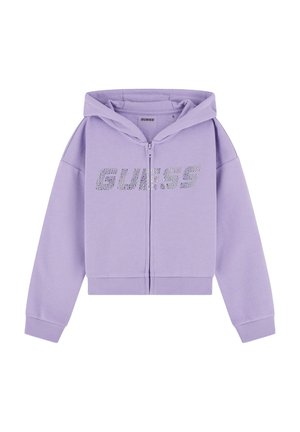 CROPPED STRASS - Zip-up sweatshirt - violett