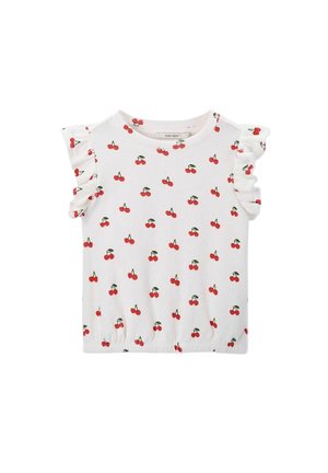 MIT RÜSCHEN - Print T-shirt - weiß