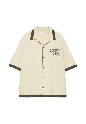 PULL&BEAR, COWBOY CODE SHORT SLEEVE - SHIRT - Chemise - sand
